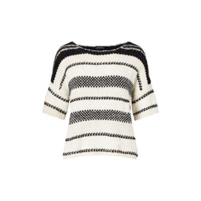 Ralph Lauren Boxy Cotton-blend Sweater White/black