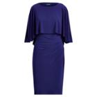 Ralph Lauren Stretch Jersey Cape Dress Rich Spphr