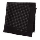 Polo Ralph Lauren Check Wool-silk Pocket Square Black/grey