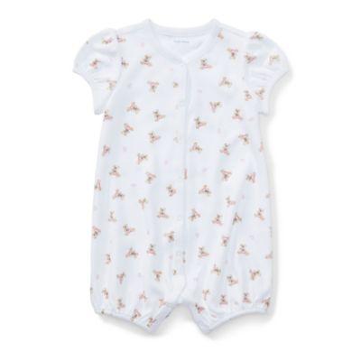 Ralph Lauren Polo Bear Cotton Romper White/pink/multi 3m