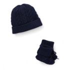 Ralph Lauren Cotton Hat & Booties Set Cruise Navy 0-3m