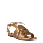 Ralph Lauren Jaida Metallic Leather Sandal Gold