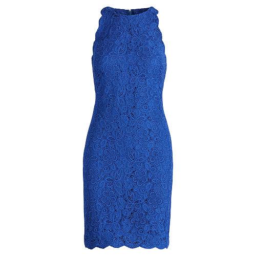 Ralph Lauren Lauren Scalloped Lace Dress Costa Blue