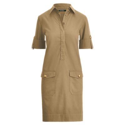 Ralph Lauren Stretch Twill Utility Dress Autumn Sage