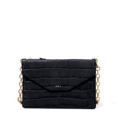 Ralph Lauren Embossed Erika Crossbody Bag Black