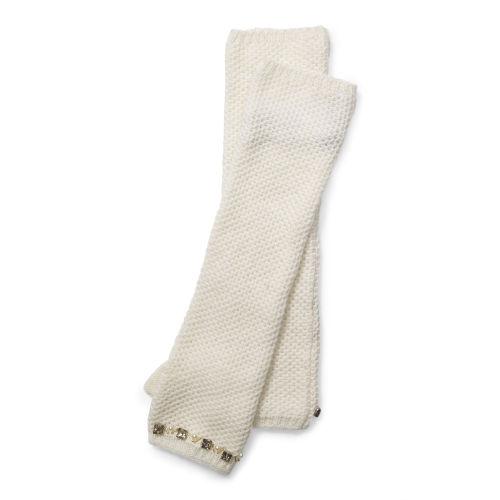 Ralph Lauren Lauren Jeweled Fingerless Gloves Cream/clear & Champagne