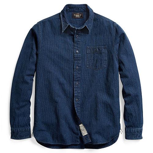 Ralph Lauren Rrl Indigo Dobby Workshirt