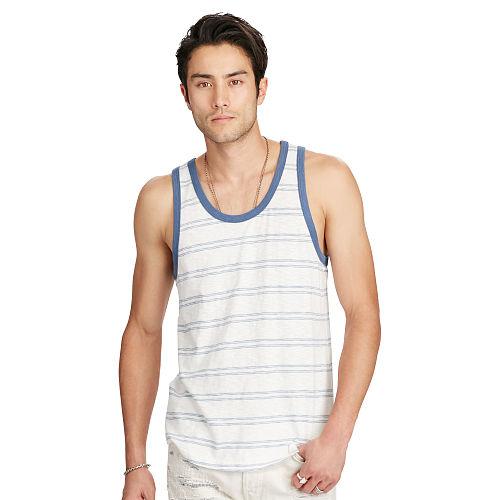 Ralph Lauren Denim & Supply Striped Cotton Jersey Tank Beach Stripe