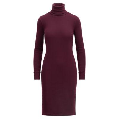 Ralph Lauren Cotton Turtleneck Dress Red Sangria