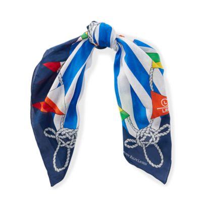 Ralph Lauren Nautical Cotton-blend Scarf Mosaic Blue