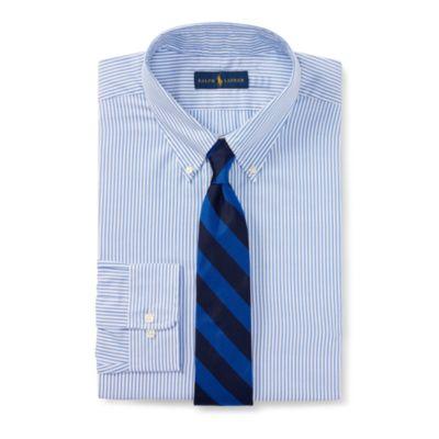 Ralph Lauren Striped Cotton Oxford Shirt Aero/white