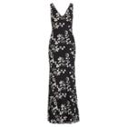 Ralph Lauren Floral Embroidered Mesh Gown Black/black/ivory Shine