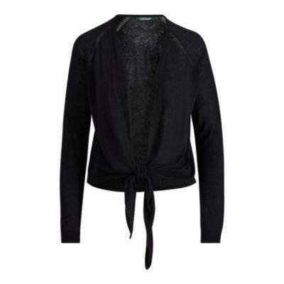 Ralph Lauren Tie-front Cardigan Polo Black