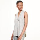 Ralph Lauren Lauren Foulard-print Georgette Top Light Grey Multi