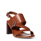 Ralph Lauren Florin Vachetta Leather Sandal Deep Saddle Tan