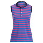 Ralph Lauren Striped Sleeveless Polo Shirt Brilliant Magenta/