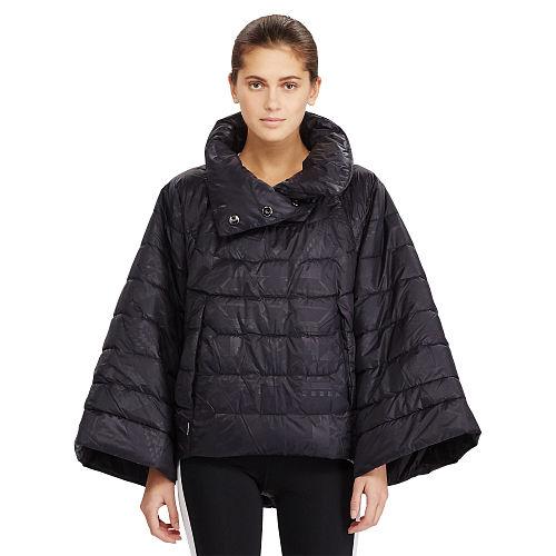 Polo Ralph Lauren Down Cape Jacket Embossed Black
