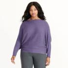 Ralph Lauren Lauren Woman Dolman Cotton-blend Sweater English Purple Heather