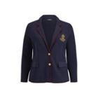 Ralph Lauren Bullion-crest Sweater Blazer Rl Navy/red Sangria