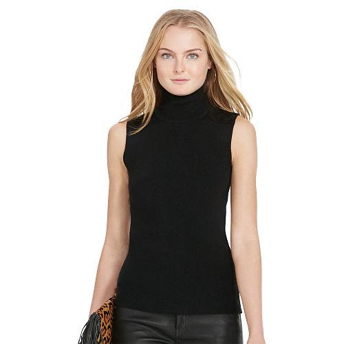 Polo Ralph Lauren Suede-patch Ribbed Turtleneck Polo Black