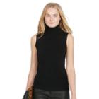 Polo Ralph Lauren Suede-patch Ribbed Turtleneck Polo Black