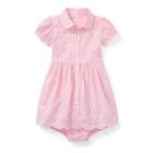 Ralph Lauren Striped Shirtdress & Bloomer Pink/white 12m