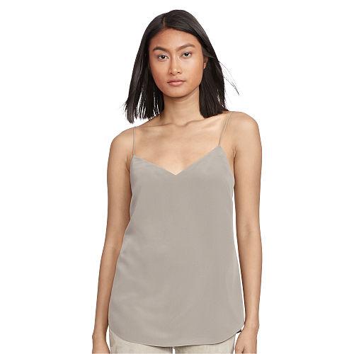 Polo Ralph Lauren Silk Spaghetti-strap Tank Patriot Grey