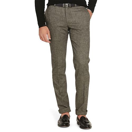 Polo Ralph Lauren Custom-fit Tick-weave Trouser Black And Cream