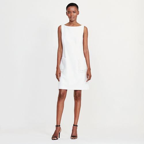 Ralph Lauren Lauren Sleeveless Sheath Dress Pearl