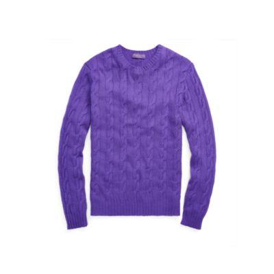 Ralph Lauren Cable-knit Cashmere Sweater Classic Violet