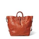 Ralph Lauren Tumbled Leather Tote Distressed Brown