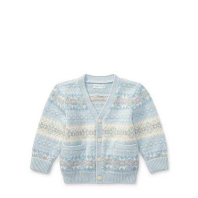 Ralph Lauren Fair Isle Wool-blend Cardigan Frost Blue 6m