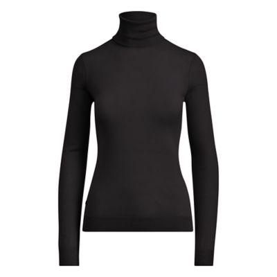 Ralph Lauren Ribbed Silk-blend Turtleneck Polo Black