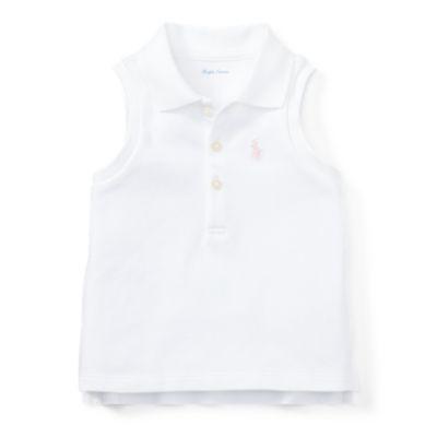 Ralph Lauren Mesh Sleeveless Polo Shirt White 18m