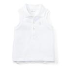 Ralph Lauren Mesh Sleeveless Polo Shirt White 18m