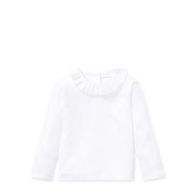 Ralph Lauren Ruffled Cotton Interlock Top White 12m