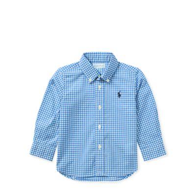Ralph Lauren Gingham Stretch Cotton Shirt Blue Multi 18m