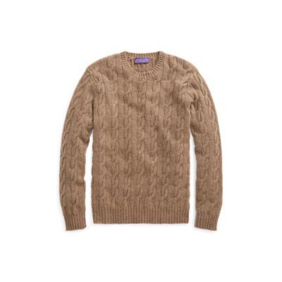 Ralph Lauren Cable-knit Cashmere Sweater Taupe Melange