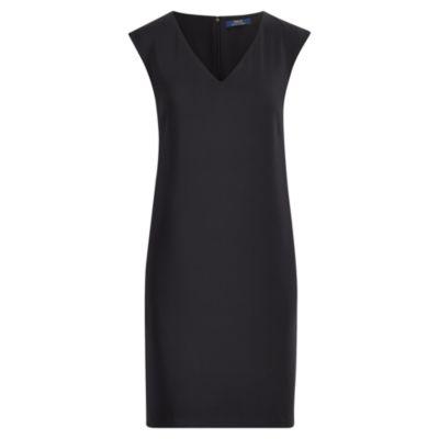 Ralph Lauren Satin Shift Dress Polo Black