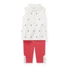 Ralph Lauren Nautical Polo & Legging Set Deckwash White 24m