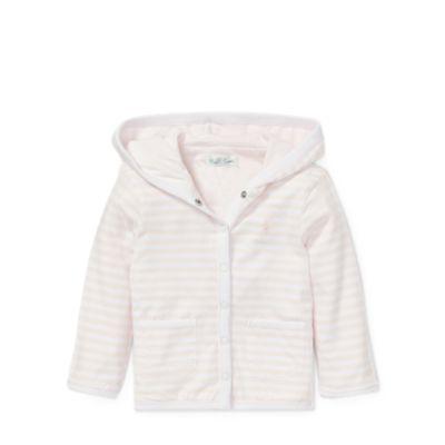 Ralph Lauren Reversible Striped Jacket Delicate Pink/white 3m