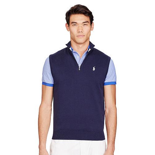 Ralph Lauren Polo Golf Pima Half-zip Sweater Vest French Navy