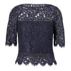 Polo Ralph Lauren Scalloped Lace Top Admiral Navy