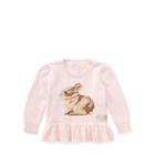 Ralph Lauren Bunny Cotton Peplum Sweater Hint Of Pink 12m