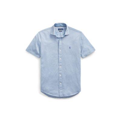 Ralph Lauren Custom Slim Fit Mesh Shirt Campus Blue Heather
