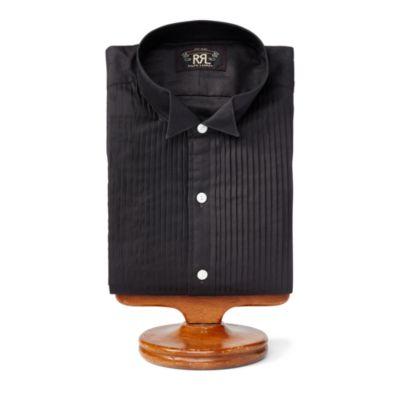Ralph Lauren Cotton Sateen Tuxedo Shirt Sulphur Black
