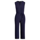 Ralph Lauren Crepe Wide-leg Jumpsuit Rl Navy