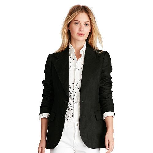 Polo Ralph Lauren Linen 2-button Blazer Polo Black