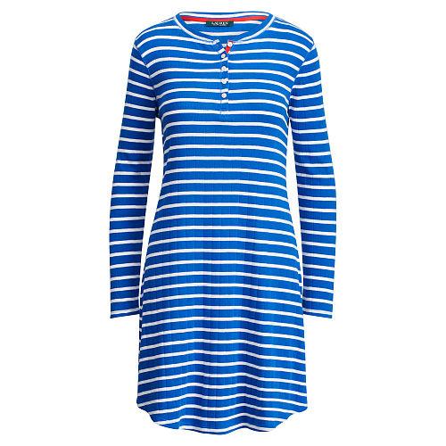 Ralph Lauren Lauren Knit Cotton Sleep Gown Blue / White Stripe