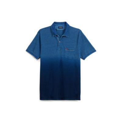 Ralph Lauren Classic Fit Mesh Polo Shirt Indigo Dip Dye 1x Big